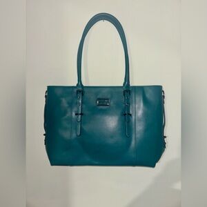 Mosiso Modern Life blue/green oversized satchel school work bag device pocket